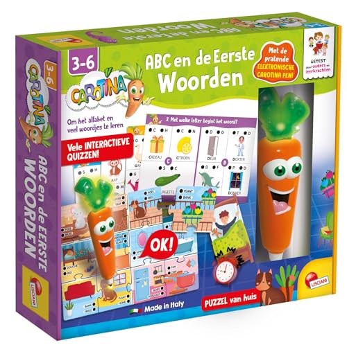 LISCIANI - CAROTINA ABC und Erste Wörter - Interaktiver Stift zur Entwicklung der Sprache - Lernspiel ab 3 Jahren - Alphabet - Alphabet Lernen von Liscianigiochi