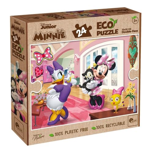 LISCIANI DISNEY ECO-PUZZLE Double face ( 2 in 1: Puzzlematte und Rückseite ) MINNIE 24 Teile , ◆ 100 % recycelbar ◆ 100 % kunststofffrei ◆ Umweltfreundlich von Liscianigiochi