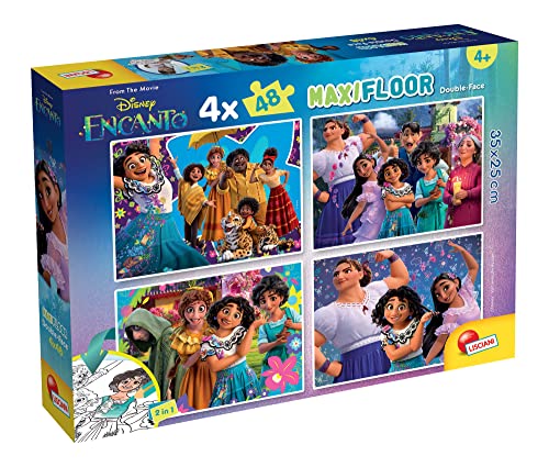 LISCIANI - DISNEY Encanto - Puzzle Maxifloor 4 X 48 - Für Kinder ab 3 Jahren - Maxi-Puzzleboden mit 4 Motiven à 48 Teilen - Unterhaltsamer Spielspaß - Hergestellt in Italien von Liscianigiochi