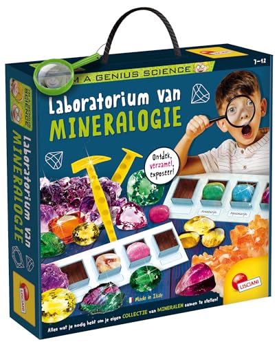 LISCIANI - Ich Bin ein Genie - Mineralogie Labor - Komplettset mit Ausgrabblock, Edelsteinen, Werkzeugen und Informationskarten - Für Kinder ab 7 Jahren - Hergestellt in Italien von Liscianigiochi