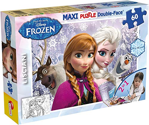 Lisciani 46881 Disney Frozen Puzzle 2 in 1 Doppel Gesicht supermaxi 60 Stück Die Eiskönigin, Mehrfarbig, Einheitsgröße von Liscianigiochi