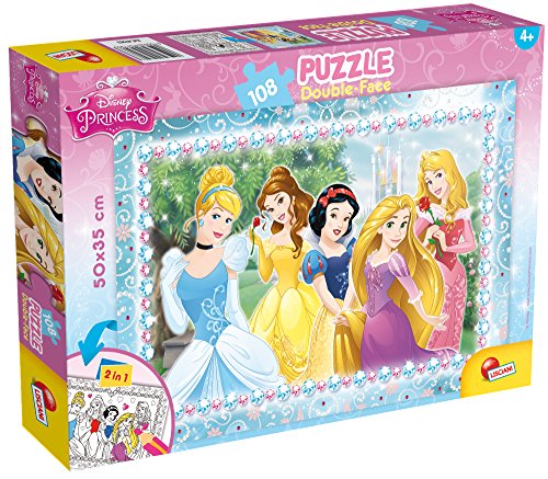 Lisciani 47963 Disney Princess Double face, Disney Prinzessinnen Puzzle 108 Teile von Liscianigiochi