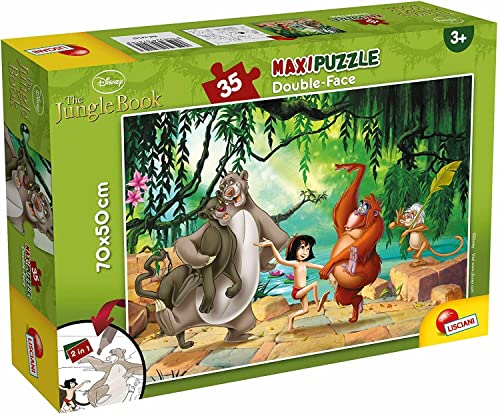 Lisciani - DISNEY - Das Dschungelbuch - Maxi-Puzzle Das Dschungelbuch für Kinder ab 3 Jahren – Fördert Hand-Augen-Koordination und die kognitive Entwicklung – Unterhaltsames und lehrreiches Spiel von Lisciani