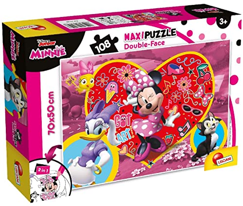 Liscianigiochi 74198 Disney Puzzle 2 in 1 Doppelseitig supermaxi 108 Stück Minnie von Liscianigiochi