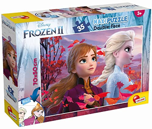 Lisciani 82155 Disney Frozen Supermaxi DF 2, Puzzle doppelseitig 35 Stück Die Eiskönigin von Lisciani