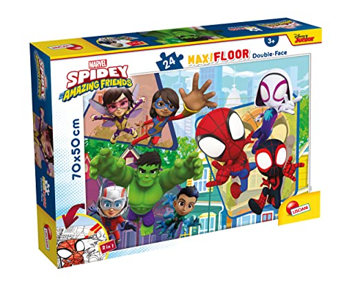 Lisciani 99726 Marvel Puzzle DF Maxi Floor 24 Spidey, Mutlicolor von Liscianigiochi