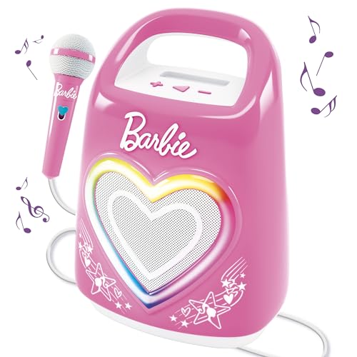 Lisciani - BARBIE PARTYMAKER High Tech Speaker & Microphone - Kinder Karaoke-Set - Mikrofon & Bluetooth Lautsprecher - Smartphone-Konnektivität - Lichteffekte - Musik und Party - Kinder ab 4 Jahren von Liscianigiochi