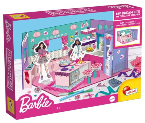 Lisciani - Barbie My Dream Life - Meine KREATIVE KÜCHE - für Kinder ab 4 Jahren - Spielset zum Bauen und Dekorieren - Rollenspielzeug - fördert die Kreativität und die motorischen Fähigkeiten von Liscianigiochi