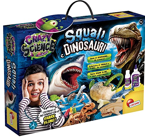 Lisciani - Crazy Science Haie und Dinosaurier, Härte Raubtiere in einem wissenschaftlichen Set, Mehrfarbig, 97586 von Liscianigiochi