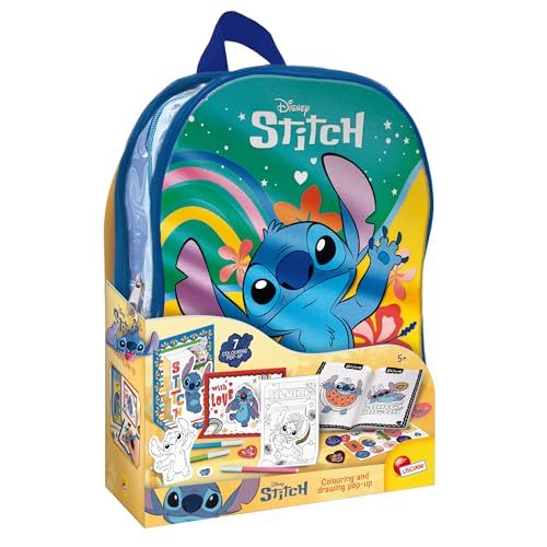 Lisciani - DISNEY STITCH - Rucksack mit Stitch Malset für Kinder ab 5 Jahren - 7 Pop-ups + Kreatives Malbuch + Sticker + 4 Marker - Kreative Aktivitäten - Lernspiele Lisciani - DISNEY STITCH - Rucksack mit Stitch Malset für Kinder ab 5 Jahren - 7 Pop-ups + Kreatives Malbuch + Sticker + 4 Marker - Kreative Aktivitäten - Lernspiele von Liscianigiochi