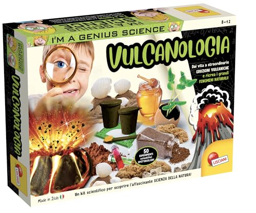 Lisciani Giochi - I'm a Genius Wissenschaft in der Heimat Vulkanologie, Vulcano-Modell, Maisstärke, Steine, magischer Sand, roter Farbstoff, Mehrfarbig, 97531 von Liscianigiochi