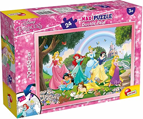 Liscianigiochi 74082 Maxipuzzle doppelseitig 24, Mehrfarbig, Prinzessinnen Puzzle Maxi Puzzle 24 Teile von Liscianigiochi