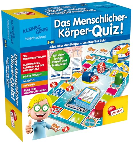 Lisciani - I'M A Genius Talent School - Das Menschlicher-Körper Quiz - Quiz über den menschlichen Körper für Kinder von 5 bis 10 Jahren - Bildungsspiel und Spaß - 2 bis 4 Spiele von Liscianigiochi