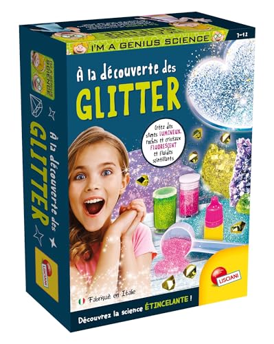 Lisciani – I'm A Genius – Auf Entdeckung von Glitter für Kinder ab 7 Jahren – wissenschaftliche Experimentier-Set mit Pailletten – Herstellung von leuchtendem Schleim und fluoreszierenden Kristallen – Lisciani – I'm A Genius – Auf Entdeckung von Glitter für Kinder ab 7 Jahren – wissenschaftliche Experimentier-Set mit Pailletten – Herstellung von leuchtendem Schleim und fluoreszierenden Kristallen – von Liscianigiochi