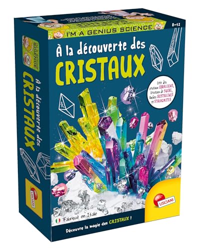 Lisciani – I'm a GENIUS – Entdeckung der Kristalle für Kinder ab 8 Jahren – Set mit wissenschaftlichen Experimenten – Herstellung von bunten Zuckerkristallen – Magie der Kristallisation – hergestellt von Liscianigiochi