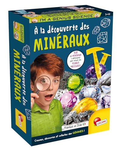 Lisciani – I'm a Genis – Erkundung der Mineralien für Kinder ab 7 Jahren – Erkundungsset – Sammeln Sie authentische Edelsteine – inklusive Poster – Lernspiel – hergestellt in Italien von Liscianigiochi