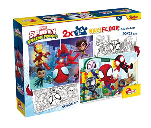 Lisciani – MARVEL – Spidey – 2x24-teiliges Puzzle – 2-in-1-Puzzle – doppelseitig – Rückseite zum Ausmalen – Lernspiel – ab 3 Jahren – fördert die Kreativität – 50 x 35 cm Lisciani – MARVEL – Spidey – 2x24-teiliges Puzzle – 2-in-1-Puzzle – doppelseitig – Rückseite zum Ausmalen – Lernspiel – ab 3 Jahren – fördert die Kreativität – 50 x 35 cm von Liscianigiochi