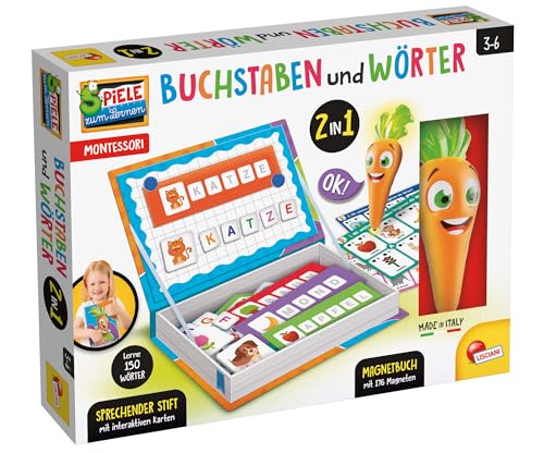 Lisciani - Montessori Buchstaben und Wörter 2-in-1 Lernspiel – Magnetische Buchstaben & Formen, Lernkarten, Sprechender Stift – Vorschulspielzeug ab 3 Jahren – Eltern- & Lehrertest – ABC-Spiele Lisciani - Montessori Buchstaben und Wörter 2-in-1 Lernspiel – Magnetische Buchstaben & Formen, Lernkarten, Sprechender Stift – Vorschulspielzeug ab 3 Jahren – Eltern- & Lehrertest – ABC-Spiele von Liscianigiochi