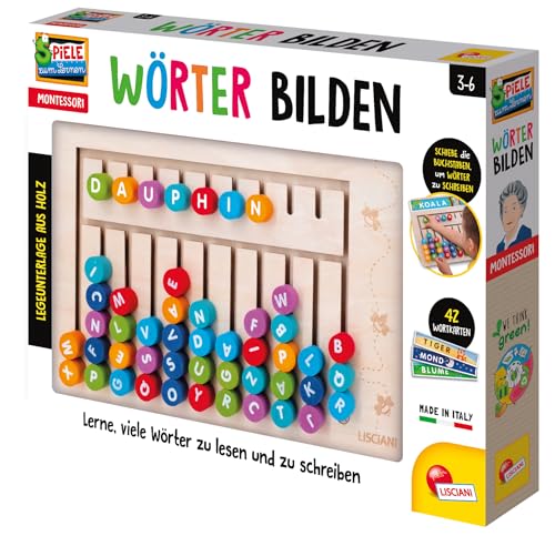 Lisciani - Montessori Schafft Wörter – Buchstaben Lernspiel Holz mit 42 Lernkarten und Tafel – Montessori Lernspiel ab 3 Jahren – ABC Vorschule – Lernspielzeug Buchstaben Holz Lisciani - Montessori Schafft Wörter – Buchstaben Lernspiel Holz mit 42 Lernkarten und Tafel – Montessori Lernspiel ab 3 Jahren – ABC Vorschule – Lernspielzeug Buchstaben Holz von Liscianigiochi
