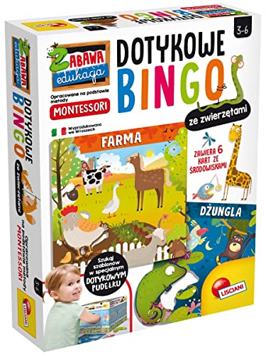 Lisciani Montessori Touch Bingo mit Tieren, Bingo, Kinderspiel, Montessori, 3+ von Lisciani