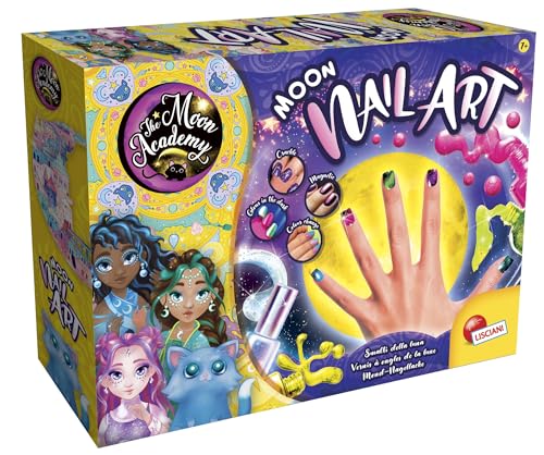 Liscianigiochi - The Moon Academy: MOND-NAGELKUNST - Nagellackherstellungsset für Kinder ab 7 Jahren - Nagellack mit magischen Effekten - Leuchtender, farbwechselnder, magnetischer Nagellack von Liscianigiochi