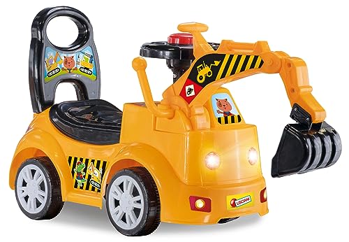 Lisciani - Bulldozer - Elektronische Sprechende Träger - Pädagogisches Spielzeug - Lichter, Töne und Melodien - Mechanische Arme - Gelb und Schwarz - 9 bis 36 Monate - CAROTINA BABY von Lisciani