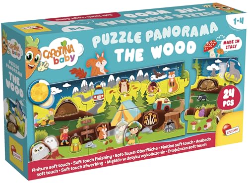 Lisciani - Carotina Baby - Puzzle Panorama: Der Wald - Interaktives Puzzle für Kinder von 1 bis 4 Jahren - Sensorische und kognitive Entwicklung - Formen- und Farberkennung - Hergestellt in Italien von Liscianigiochi