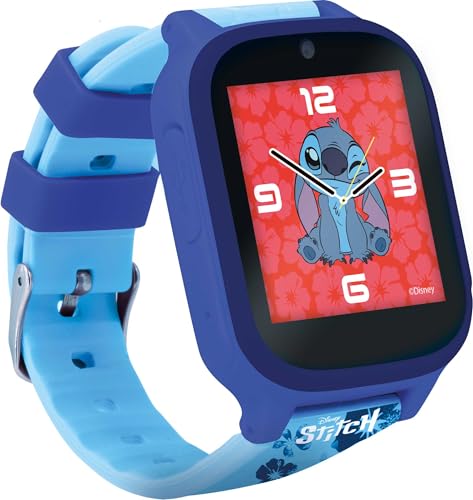 Lisciani - STITCH SMARTWATCH - Connected Watch Für Kinder Ab 7 Jahren - Auswechselbare Stitch-Hintergründe - 5 interaktive Spiele - Touchscreen - Kamera-, Wecker-, Timer- & Lampenfunktionen von Liscianigiochi