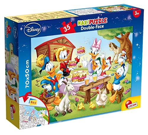 Liscianigiochi 48199 Mickey Disney Maxipuzzle doppelseitig 35, Mehrfarbig von Liscianigiochi