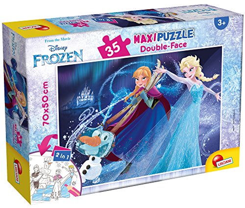 Liscianigiochi 66711 Puzzle 2 in 1 doppelseitig Supermaxi 35 Stück Frozen Die Eiskönigin - Disney von Disney