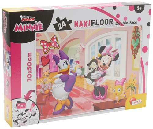 Liscianigiochi 74068 Maxipuzzle doppelseitig 24, Mehrfarbig, Minnie Puzzle 24 Teile von Liscianigiochi