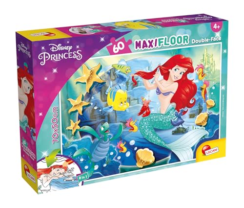 Liscianigiochi 74167 Little Mermaid Disney Princess Prinzessin Maxipuzzle Doubleface 60, Mehrfarbig von Liscianigiochi