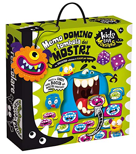 Liscianigiochi 82735 Kids Love Monsters Domino Tombola und Memo der Monster Spiel, Mehrfarbig von Liscianigiochi