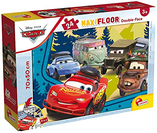 Liscianigiochi 86634 Disney DF Maxi Floor Cars The Movie Kinder, Puzzle doppelseitig 24 Stück Cars von Liscianigiochi