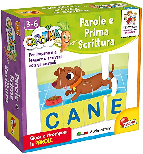 Liscianigiochi 87518 Carotina Quadrotte Parole e Prima Scrittura Karotine Lernspiel Vorschulkinder, Mehrfarbig von Liscianigiochi