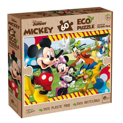 lisciani 91850 Micky Maus, Disney Doppelseitiges Öko-Puzzle MICKEY MOUSE 60 Stück von Liscianigiochi