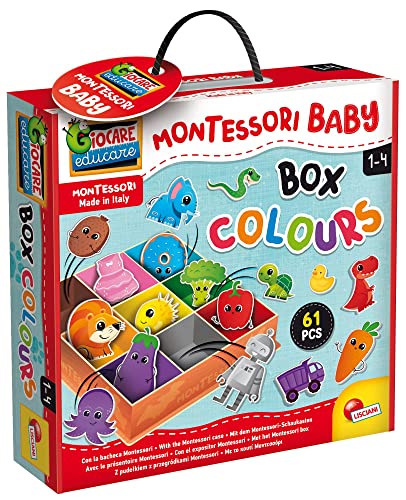 Lisciani – MONTESSORI BABY - 3D-Farbkasten – Farben lernen für Kinder von 1 bis 4 Jahren – pädagogisches Klassifizierungsspiel – 61 Teile – sensorische Entwicklung – hergestellt in Italien von Liscianigiochi