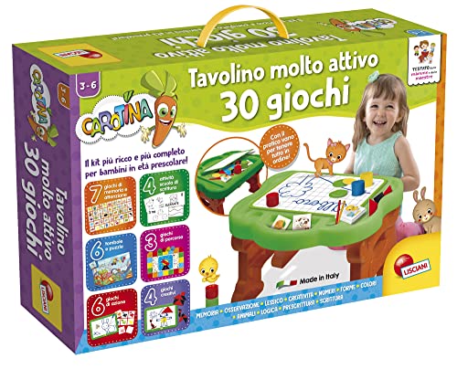 Liscianigiochi 97128 Carotin Tisch sehr aktiv 30 Spiele, Reiches Vorschul-Set, Mehrfarbig, M von Liscianigiochi