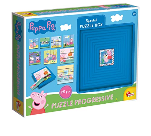 Liscianigiochi 97838 Lisciani Kinder ab 2 Jahren-8 Selbstkorrekturbox Schwierigkeitsgrad-Innovativ, fördert Aufmerksamkeit und Logik, Puzzle Progressive Peppa Pig von Liscianigiochi