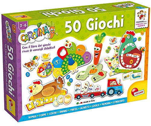 Liscianigiochi Carotina 50 Spiele für Kinder, Mehrfarbig, 76710, 3-6 Jahre von Liscianigiochi