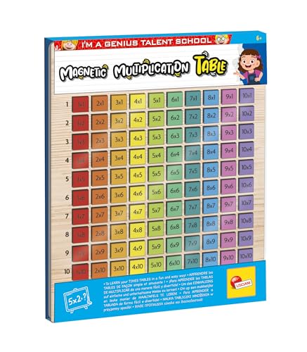 Lisciani - I'M A GENIUS - Magnetisches Einmaleins - Für Kinder ab 6 Jahren - Multiplikationstabellen selbstständig lernen - Spielend Mathematik, Logik lernen - aus Holz - inklusive Ständer von Liscianigiochi