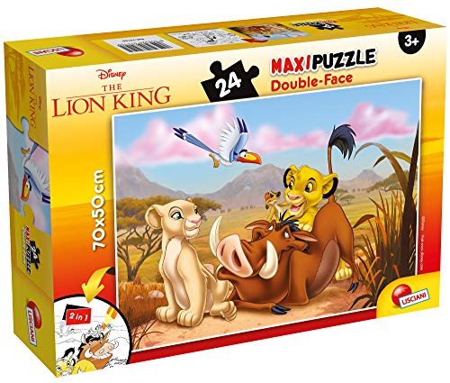 Liscianigiochi Lion King Lisciani 74105 Disney SUPERMAXI Teile, für Kinder ab 3 Jahre, Mehrfarbe, Puzzle doppelseitig 24 Stück König der Löwen von Liscianigiochi