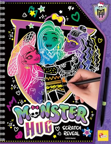 LISCIANI - MONSTER HIGH - Kratzzeichnungsbuch Monster High - Monsterumarmung - Für Kinder ab 4 Jahren - Kratzentdeckung - 44 Seiten - Kratzstift inklusive - Mehrfarbig, Gold & Glitzer von Liscianigiochi