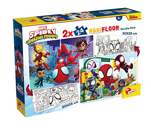 Lisciani 99788 Marvel DF Maxi Floor 2X24, Puzzle Double Face 48 stücke Spidey von Liscianigiochi