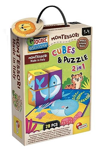 Liscianigiochi 98347 Animal and, Montessori Cubes und Puzzle von Liscianigiochi