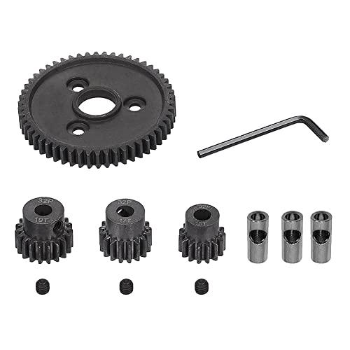 Lisher 1 x Zahnkranz aus Metall 54T 0,8 32 Teilung 3956 gerades Getriebe 15T 17T 19T Ritzel für Slash 4WD von Lisher