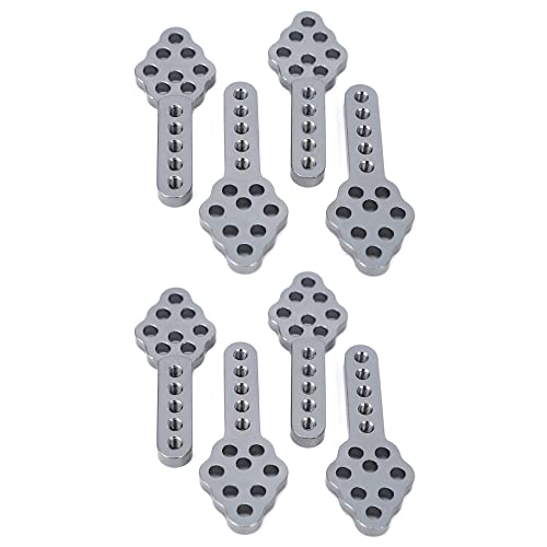Lisher 8 Stück CNC-Stoßdämpfer aus Metall, höhenverstellbar, Winkelhalterung für Axial SCX10 90046 D90 D110, Grau von Lisher