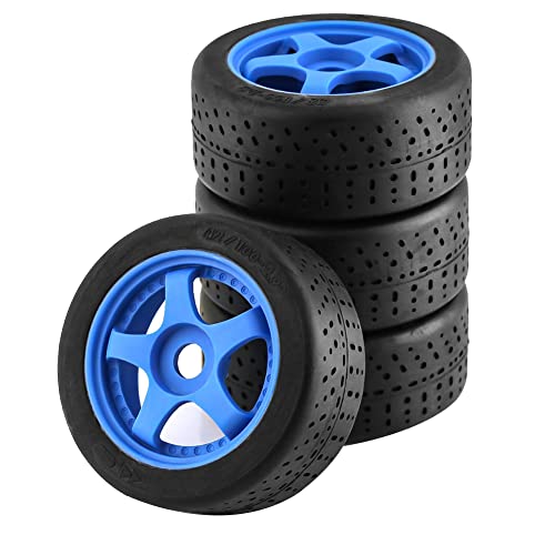 Lisher Gummireifen aus Kunststoff, 4 Stück, für RC Auto ARRMA 1/7 Infraction 6S F1 Limitless, Blau von Lisher