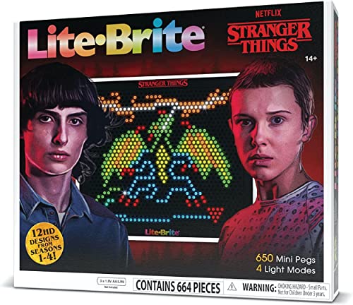 Lite Brite Stranger Things Special Edition, Best of 4 Seasons - Featuring Icons & Themes from The Popular Netflix Series - Includes 12 HD Stranger Things Templates and 650 Colorful Micro Pegs von Basic Fun