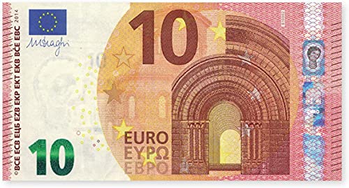 Litfax GmbH 10€ Euroschein/Spielgeld ca. 95x50 mm, je Pack. 25 Stück (3 PG) von Litfax